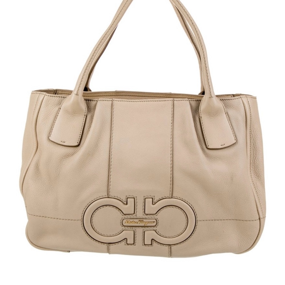 Salvatore Ferragamo Gancio Cream Handbag